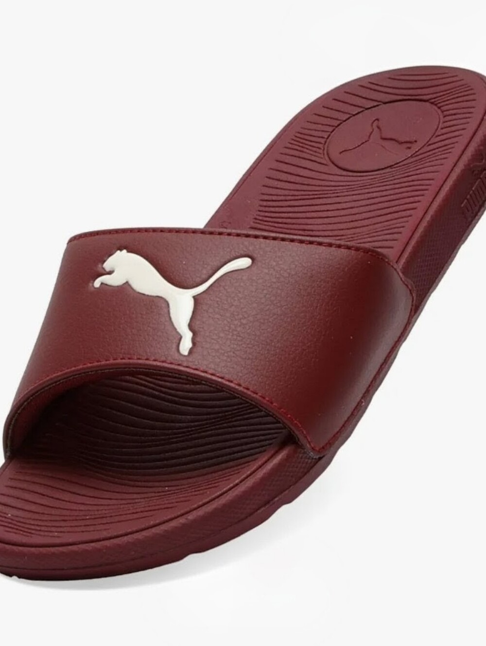 Puma Maroon Slide with White Puma Logo Size 10 Women's